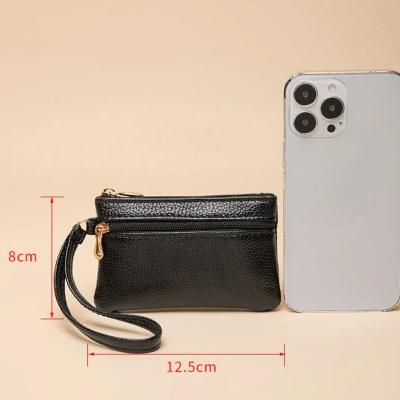 Monedero Mini de cuero Pu para hombre y mujer, monedero para cambiar dinero, organizador de llaves y auriculares, monedero portátil, tarjetero