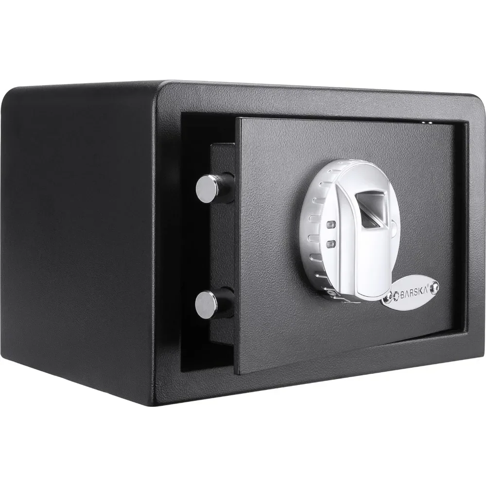 

Biometric Fingerprint Mini Security Home Safe Box 0.29 Cubic Ft, Black,
