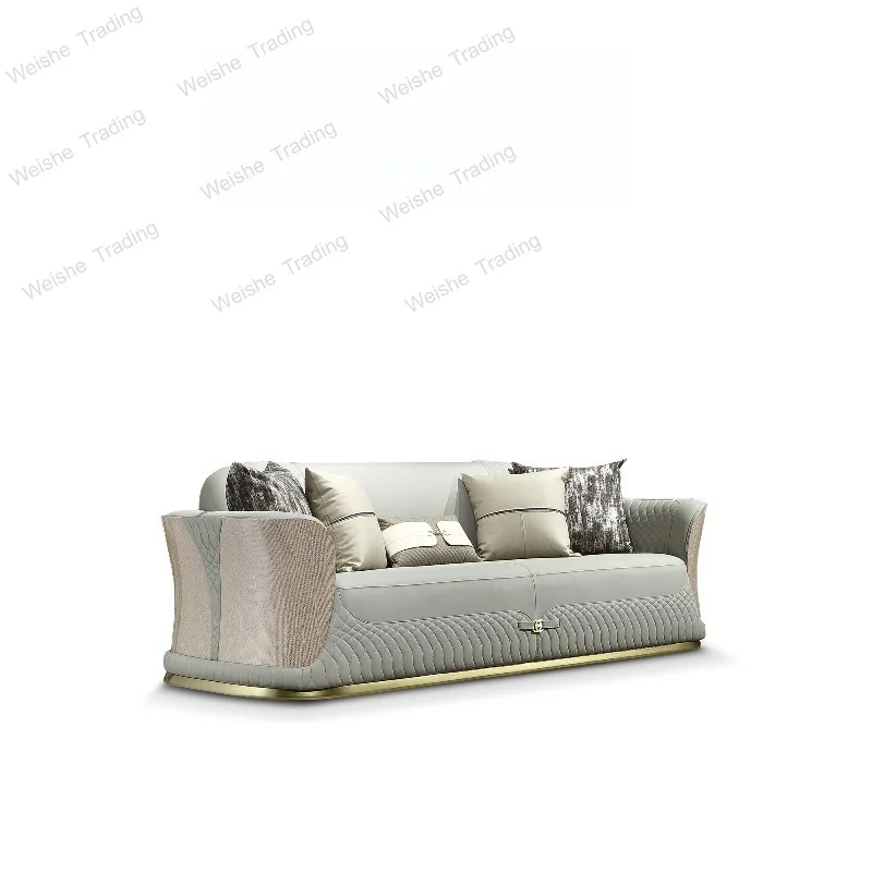 Modern light luxury leather sofa living room furniture