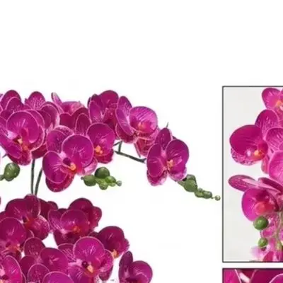 Purple Yellow White Phalaenopsis Artificial Flower Plant 50cm Flexible Glue Fake Orchid Pot For Home Wedding Party Decoration