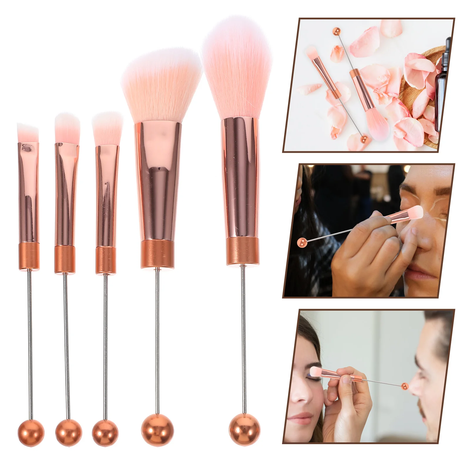 

5Pcs Makeup Brush Set for Women Eyeshadow Blush Loose Powder Compact Easy Grip Versatile Professional Makeup Brush
