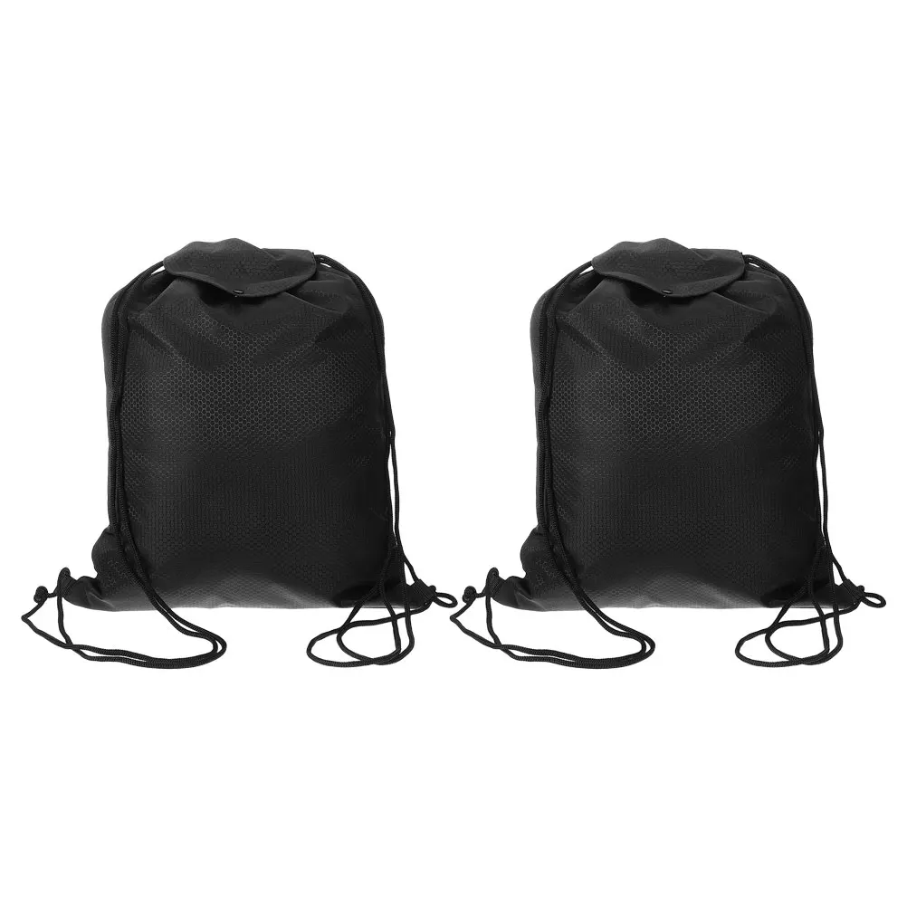 

2pcs Storage Bag Waterproof Drawstring Closure for Bike Motorcycle Black Gym Sack Sports Bag Backpack