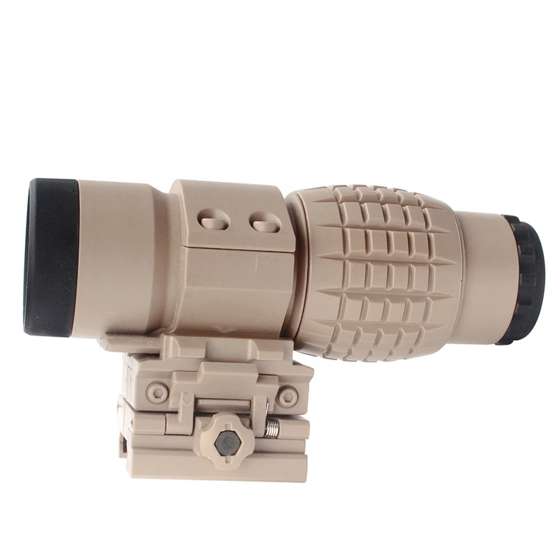Mira de lupa 3X con cubierta abatible hacia arriba, visor compacto, apto para juguetes de montaje en riel de 20mm, telescopio