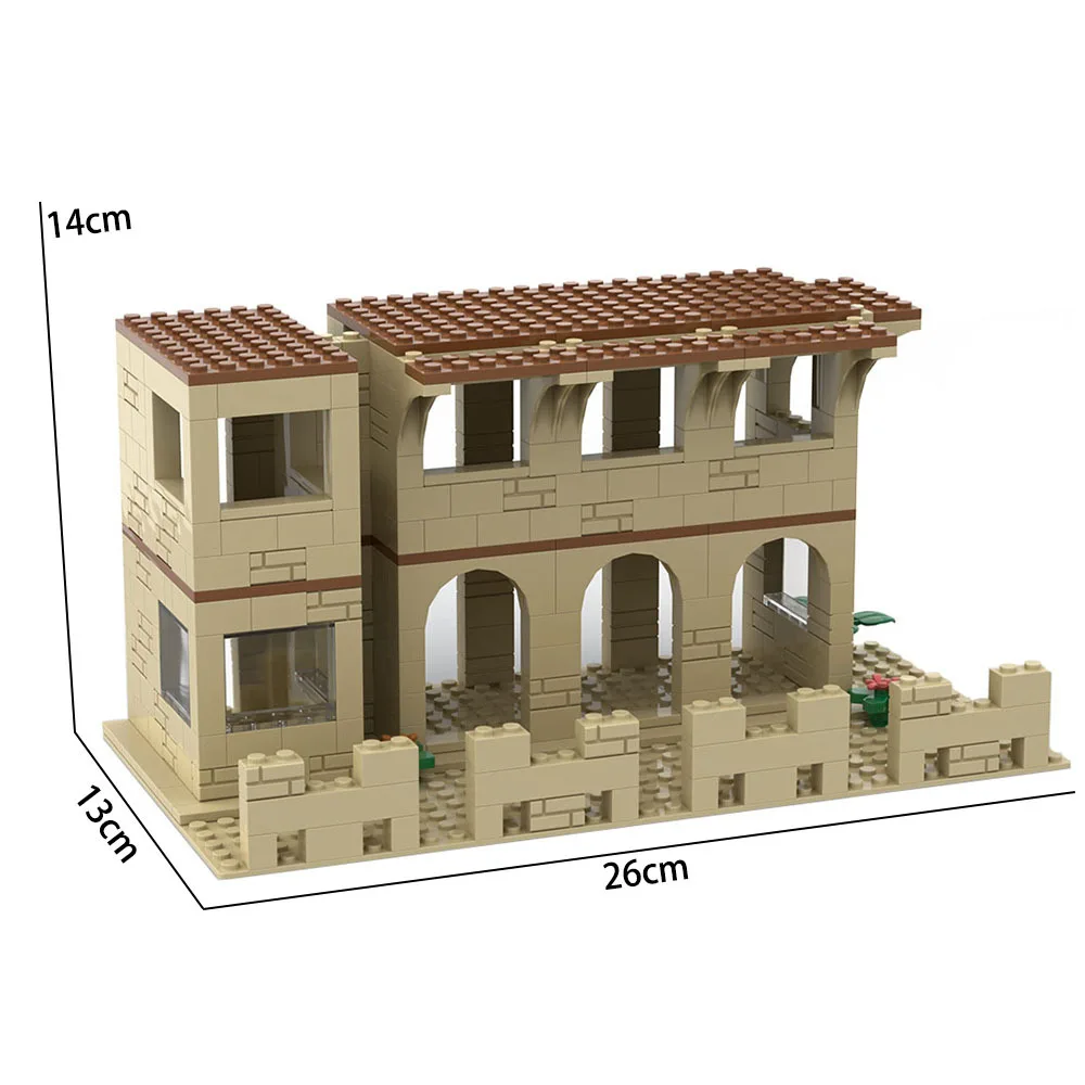 Segunda guerra mundial militar moc pequenas ruinas base de treinamento militar diy acessórios blocos de construção tijolos brinquedos natal crianças presentes