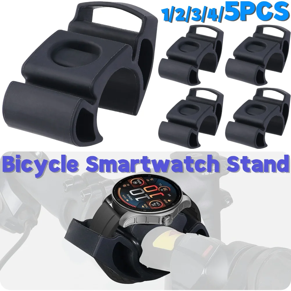 1-5 Stück Fahrrad-Herzfrequenzmesser-Halterung aus Silikon, Smartwatch-Halterung für Radfahren, Smartwatch-Halterung für TOMTOM/TICWATCH/SUUNTO