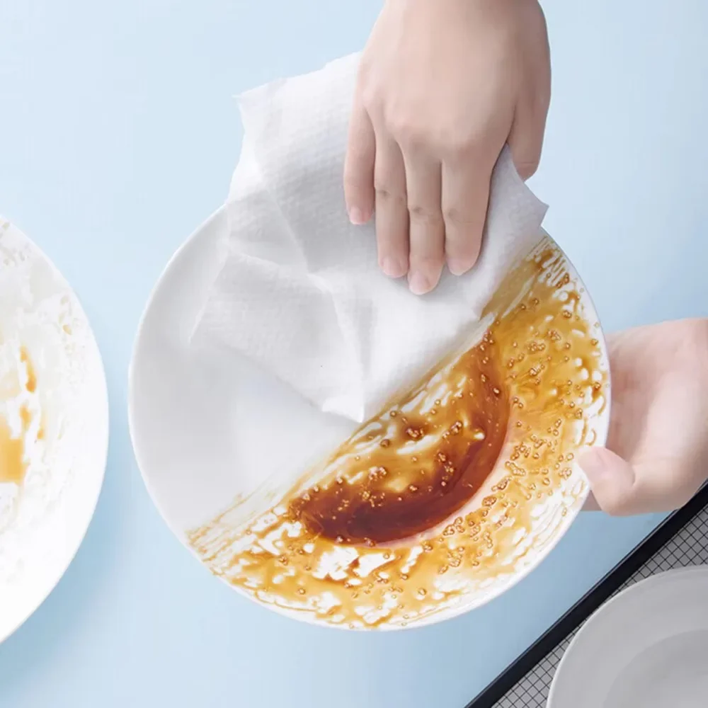 Thickened Absorbent Disposable Lazy Cleaning Cloth Dry Wet Dual Purpose Oil Resistant Wiping Rag Multi Scene Household Cleaning