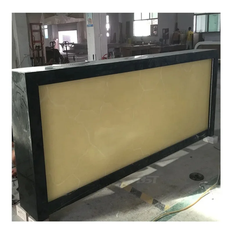 custom.Western Style bar Counters Design bar Furniture Translucent Stone Surface Top LED bar Counter