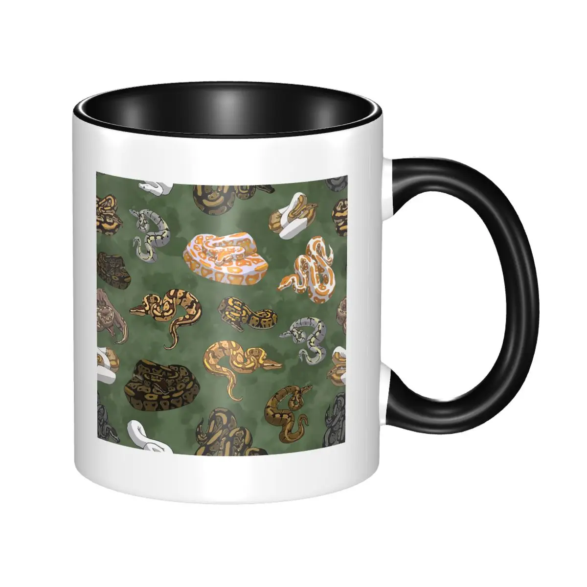 

Ball Python Morphs Pattern Moss Green Mug Funny Ceramic Coffee Cups Tea Mugs Milk Cup Drinkware Gifts for Friends