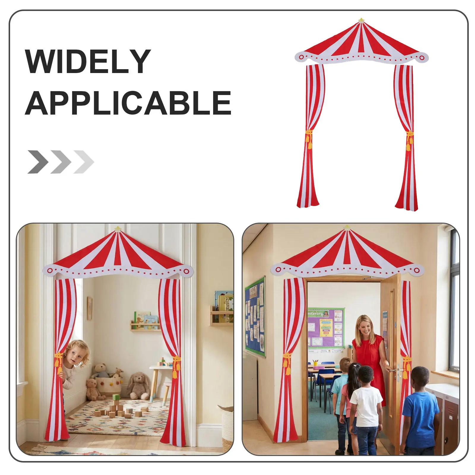Carnival Decorations Flags Circus Theme Backdrop Red White Striped Curtain Party Decoration Prop for Circus Birthday Festival