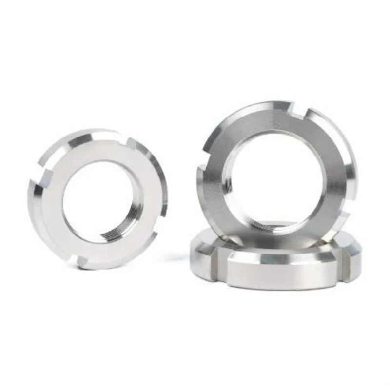 1/2/3/5pcs M10~M80 304 Stainless Steel Slotted Anti Backlash Round Nut Anti Loosening Nut GB812 Precision Locking Screw Cap