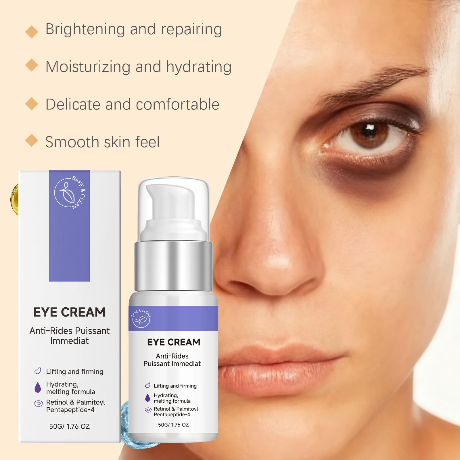 Retinol Eye Cream Supplement Collagen Protein Reduce Fine Lines Firm Skin Reduce Dark Circles Reduce Eye Bags Eye Nourish Cream