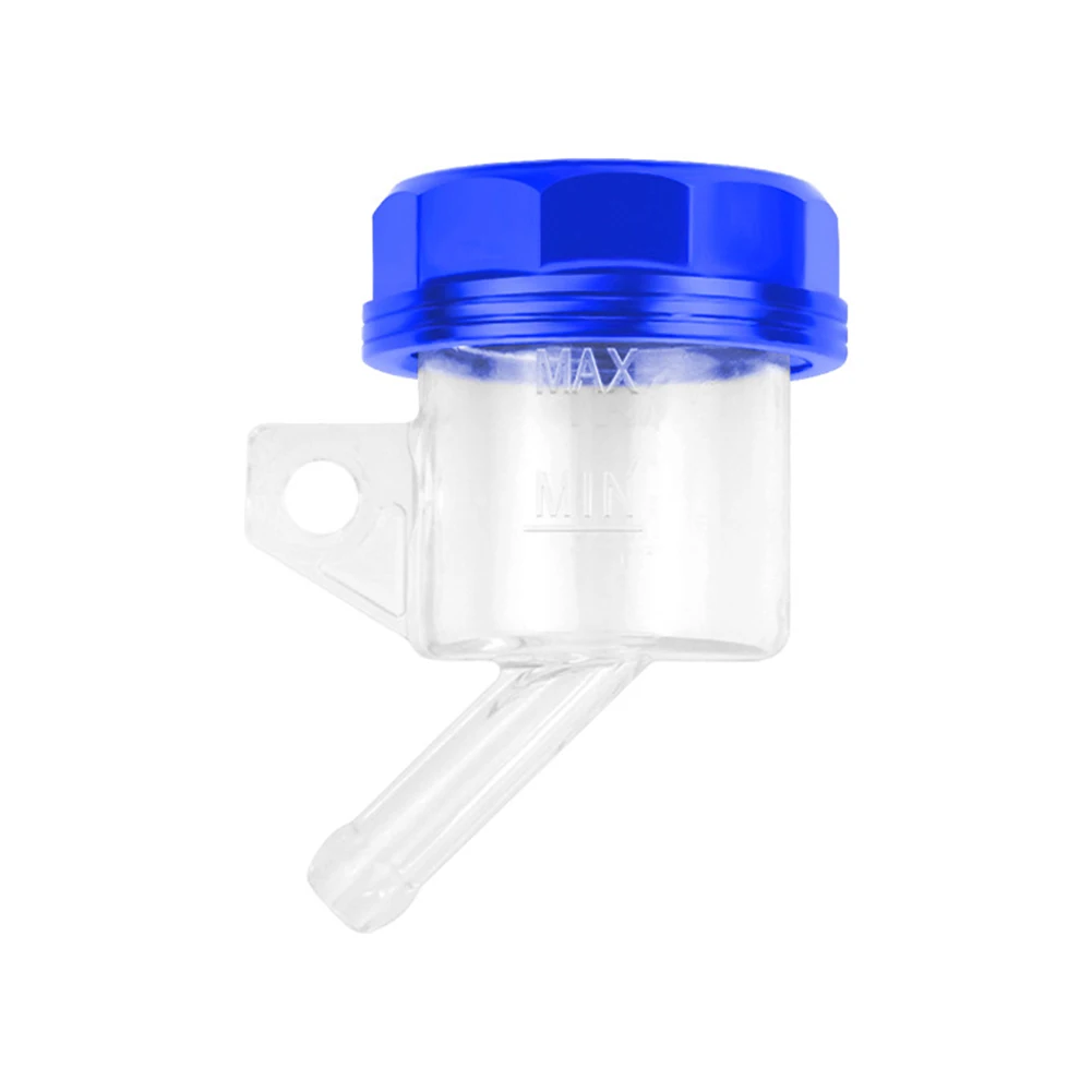 Motorcycle Brake Oil Tank Brake Master Cylinder Brake Fluid Reservoir Transparent Upper Pump Oil Cup with Aluminium Alloy Cap