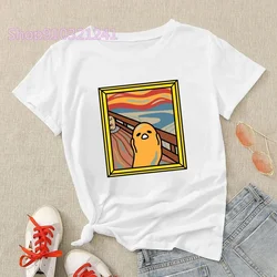 Cute Gudetama Funny T Shirt Kawaii Cartoon Lazy Egg Yolk Tshirt Girls Print Harajuku Tshirt Novelty Female T-shirt Tops