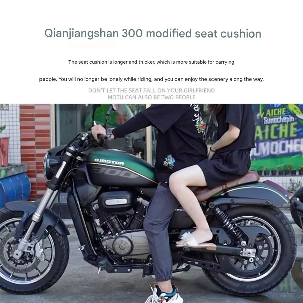 For QJMOTO SRV 300 300S Custom Extra Long Dual Seat Cushion Waterproof Leather Wide Design Improved Riding Experience Kit