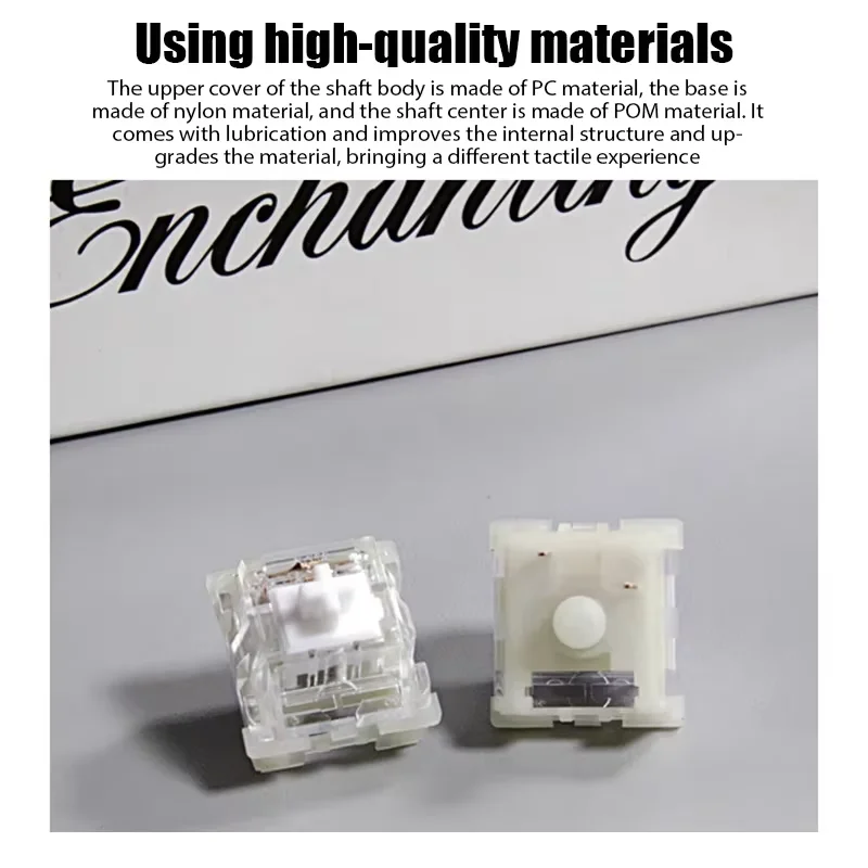 KTT Kang White Switch V3 Transparent RGB SMD Custom DIY Office Gaming Mechanical Keyboard Linear 3 Pin 45g Hot Swap MX Switches — zdjęcie produktu 5