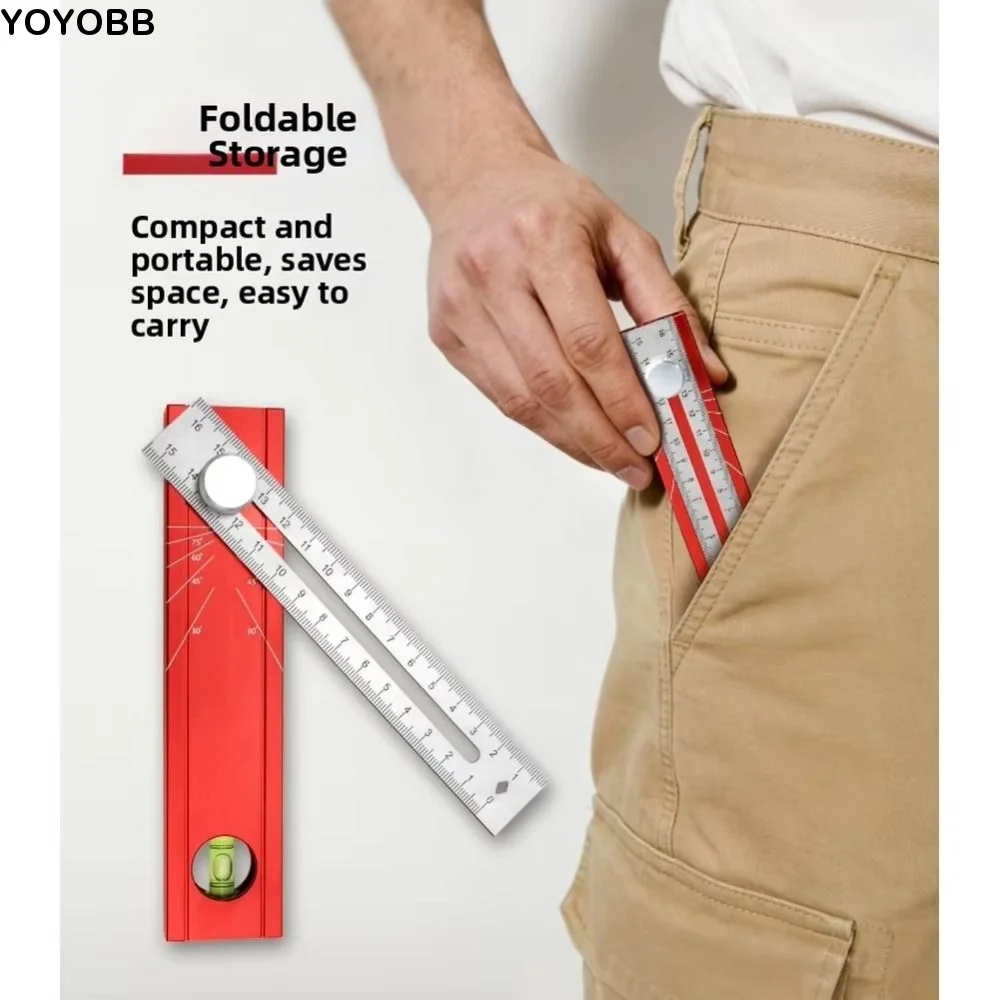 Foldable Marking Protractor Digital Protractor Metric Depth Gauge Multi Angle Ruler Multi-Function Level Measure Tool