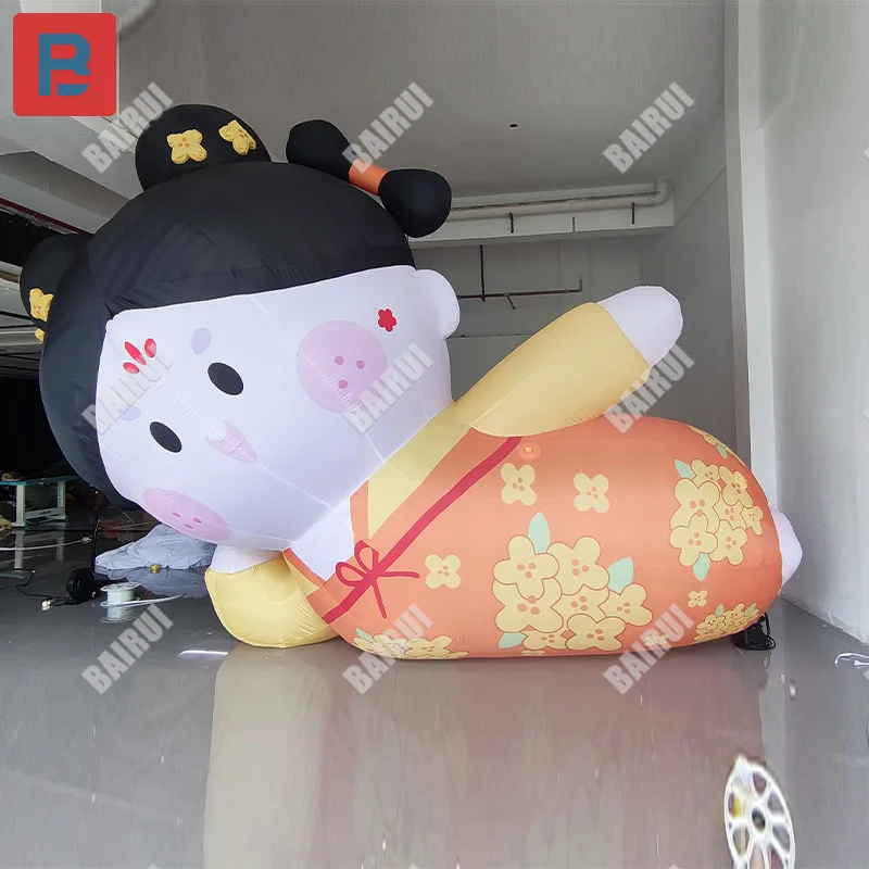 Inflatable cartoon Xiao Douyuan Osmanthus model of the Tang dynasty dress lying in mid-autumn lantern props