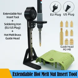 Brass Heat Set Insert Nut Press Tool Stealth Press Kit Adjustable Temperature LCD Soldering Iron Tip for 3d Printer Copper Nuts