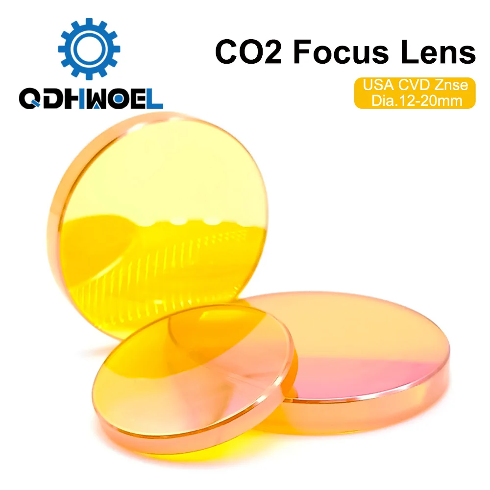 Laser Focus Lens USA CVD ZnSe DIA 12 15 18 19.05 20 FL 38.1 50.8 63.5 76.2 101.6 127mm for CO2 Laser Engraving Cutting Machine