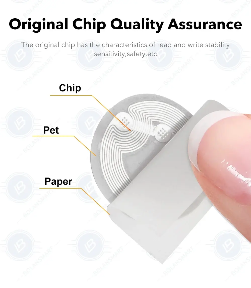 Ntag215 Self-adhesive NFC Lable Tag Sticker 13.56MHz ISO14443A White Universal 215 RFID Phone Available Adhesive Label