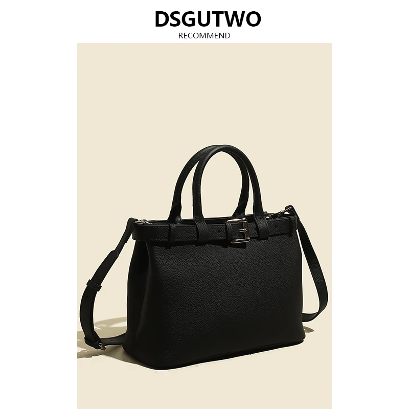 DSGUTWO 2024 New Commuter Borsa a spalla singola in vera pelle Borsa da trasporto in pelle di grande capacità per uomini e donne