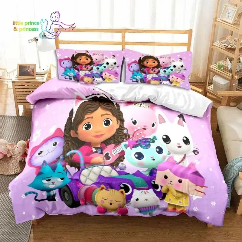 Gabby's Dollhouse Cartoon 3D Bedding Set Single Twin Full Queen King Size Bed Set Adult Kid Bedroom Bedding Gift 5