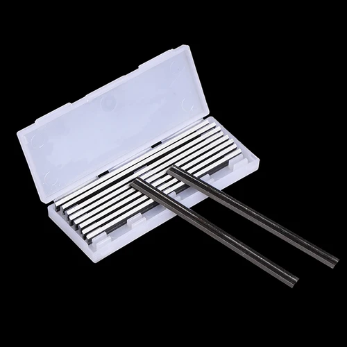 Imagen 2 del producto Cuchillas Cepilladoras de carburo para cortar maderas duras blandas, tablero de madera para piezas de maquinaria de carpintería, 82mm x 5,5x1,2mm, 10 unids/set