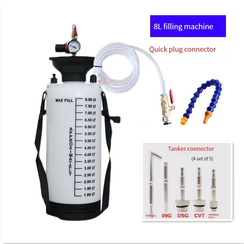 Capacity 8-9L Pneumatic Filler Gear Transmission Fluid Tanker Car Gearbox Grease Injector Oil Tanker