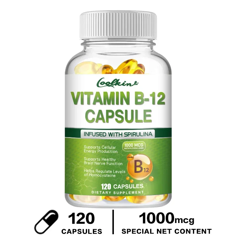 Vitamin B12 Capsules - Benefits Brain & Heart Function, Supports Memory, Learning, Helps Boost Natural EnergyCapsule
