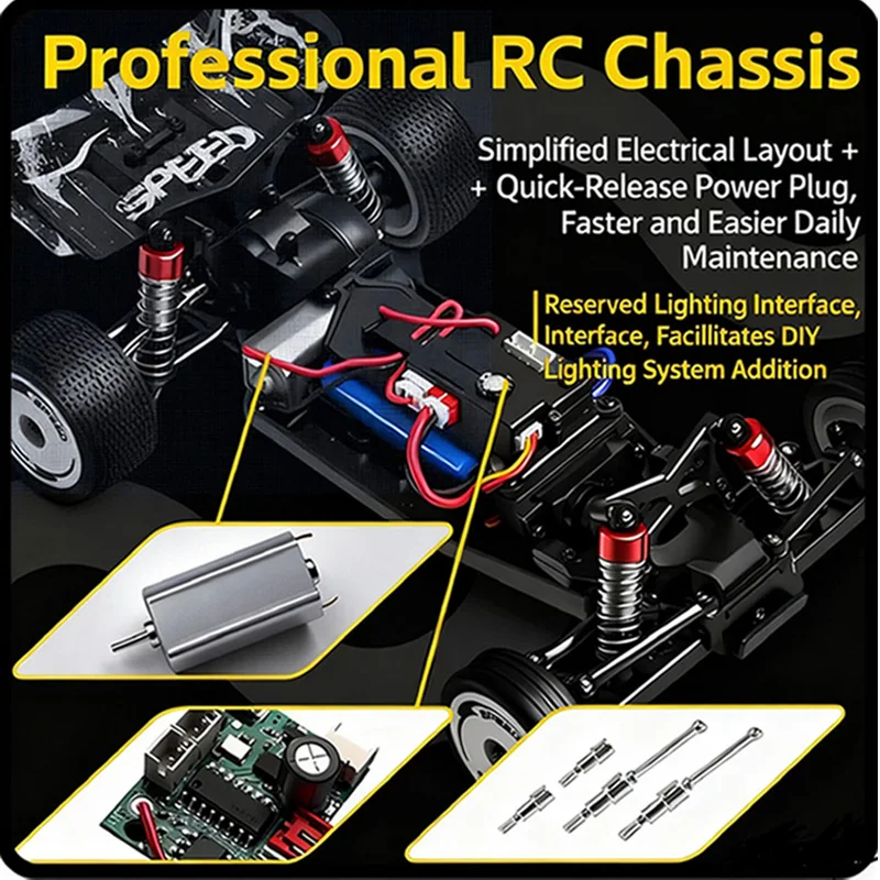 

WLRC 244016 2WD Высокоскоростной внедорожный вездеход с дистанционным управлением Гоночная отделка Краска Передняя и задняя независимая подвеска