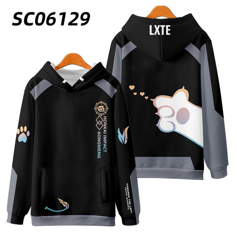 Anime Honkai Tác Động 3rd 3D In Hình Khóa Kéo Lên Nữ/Nam Hoodie Áo Dạo Phố Hip Hop Pardofelis Cosplay Khóa Kéo Có Mũ Trùm Đầu áo Khoác