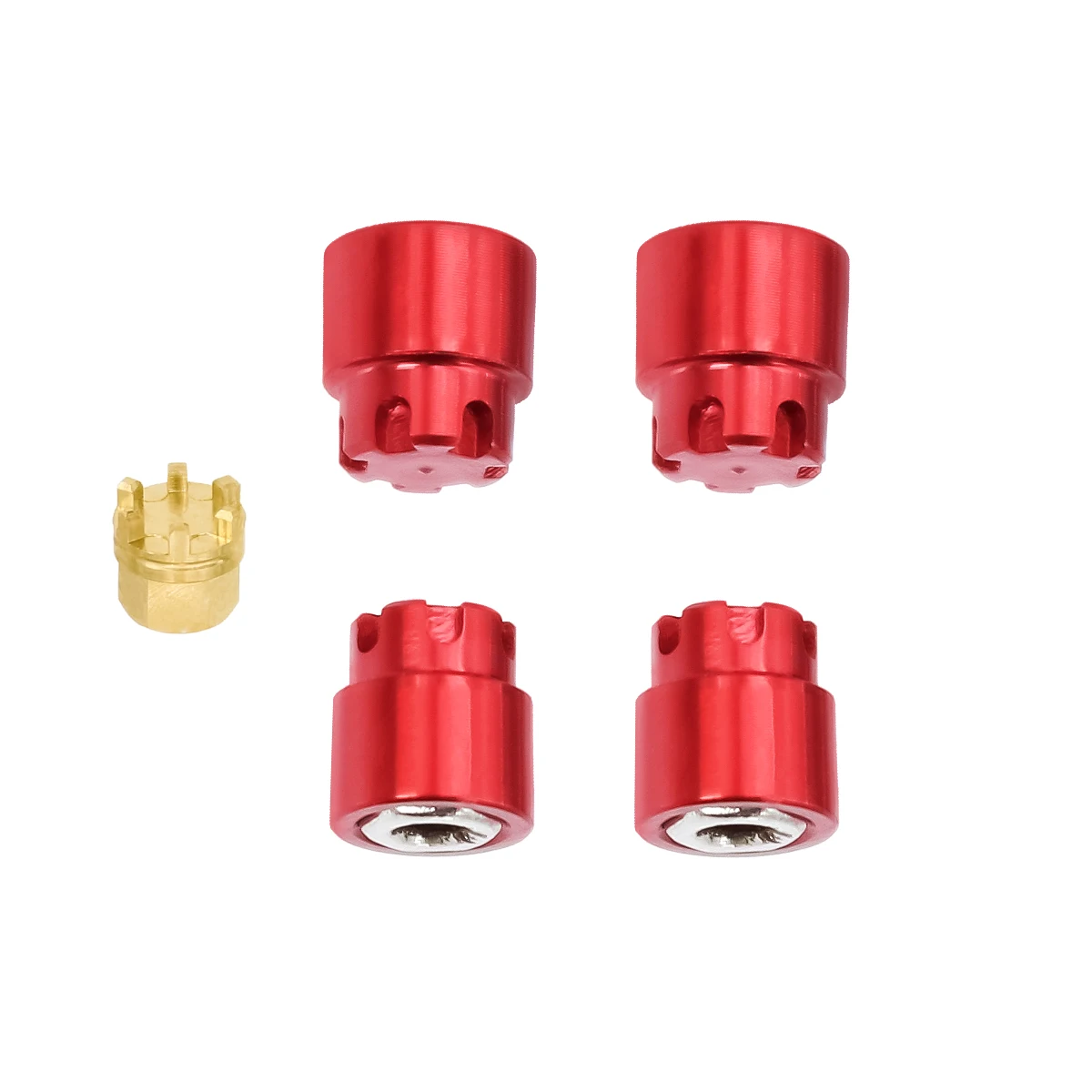 4PCS M2 Wheel Nuts Cap Locking Hubs Aluminum Upgrade For RC Car Crawler Axial SCX24 Deadbolt Jeep Gladiator Ford Bronco Parts