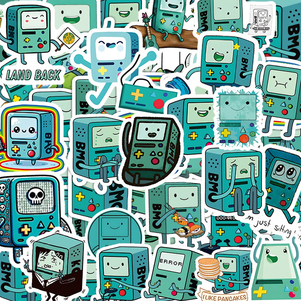

10/30/60pcs Games Console Stickers Cute Robot BMO Cartoon Decals Toy DIY Skateboard Laptop Scrapbook Bike Waterproof Kid Sticker