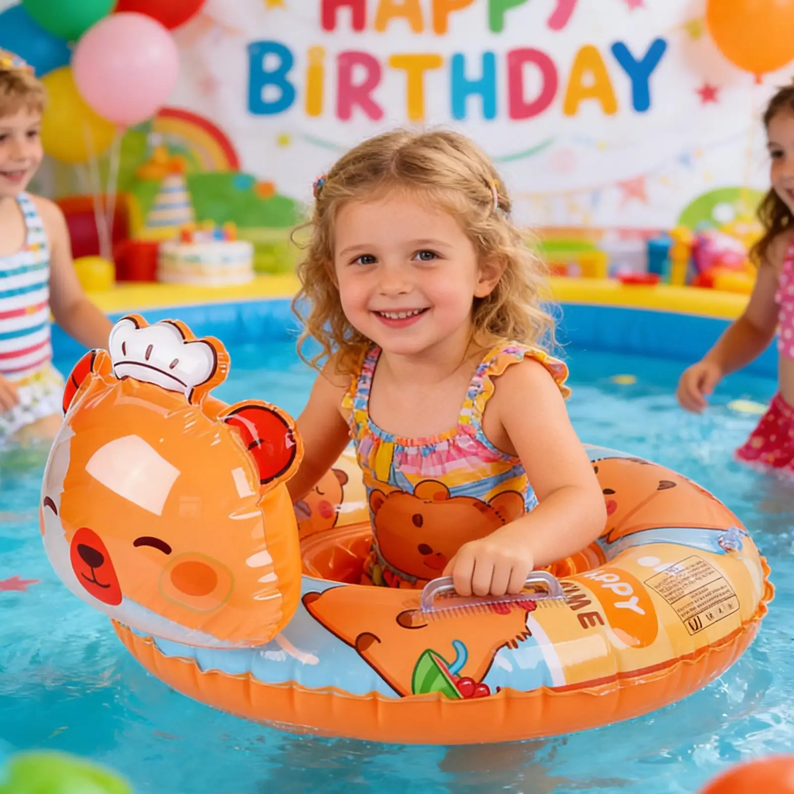 

Kids Swimming Pool Floats Inflatable Water Raft With Cartoon Capybara Design Pool Float Kids For Bath Beach Tub Shower Summer