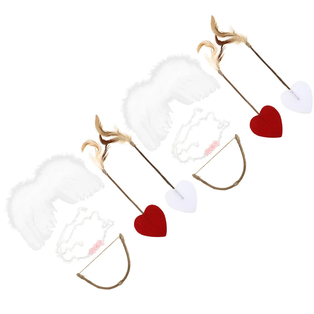 

10 Pcs Clothing Cupid Wings Baby Kids Suits for Boys Wooden Valentines Day Photo Props