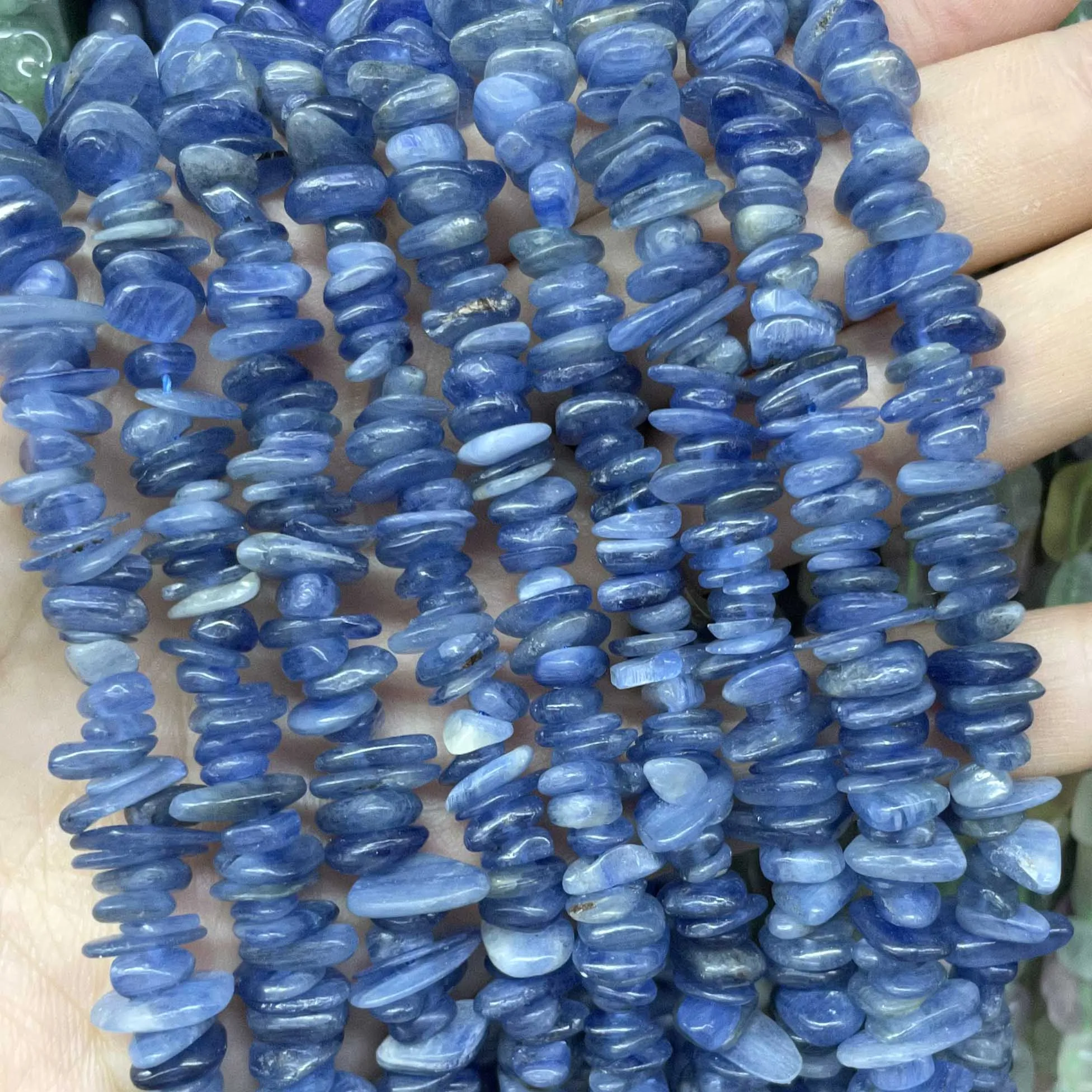 5-8MM Natural Irregular Chips Blue Kyanite Freeform Gravel Stone Spacer Loose Beads For Jewelry Making DIY Bracelet Accessories