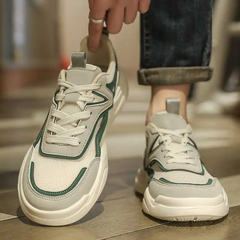 

Platforme Flat Sole Man Khaki Sneakers Gym Tennis Runners Shoes Sport Comfortable Tenis Baskettes Zapatiilas Shose News