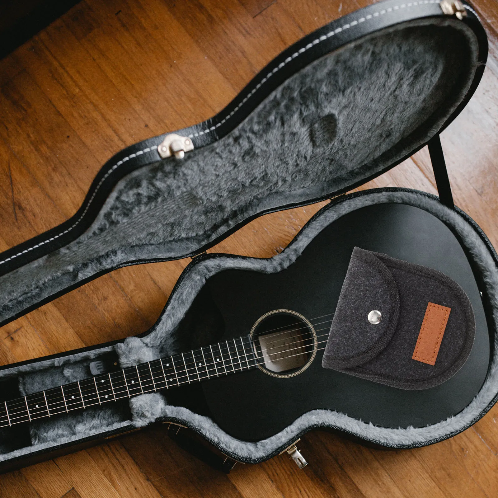 

Premium Guitar Pick Storage Bag Snap Button Durable Portable Plectrums Holder for Guitar Accessories Capo Tuning Clips Organizer