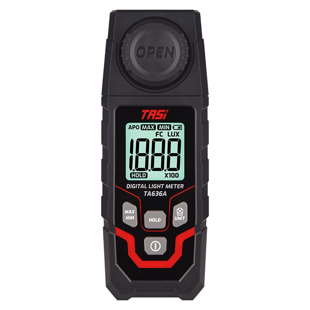 TA636A Digital Lux Meter Handheld Luxmeter Professional Luxometer 200000LUX 20000FC Illuminometer Photometer Light Lux Meter