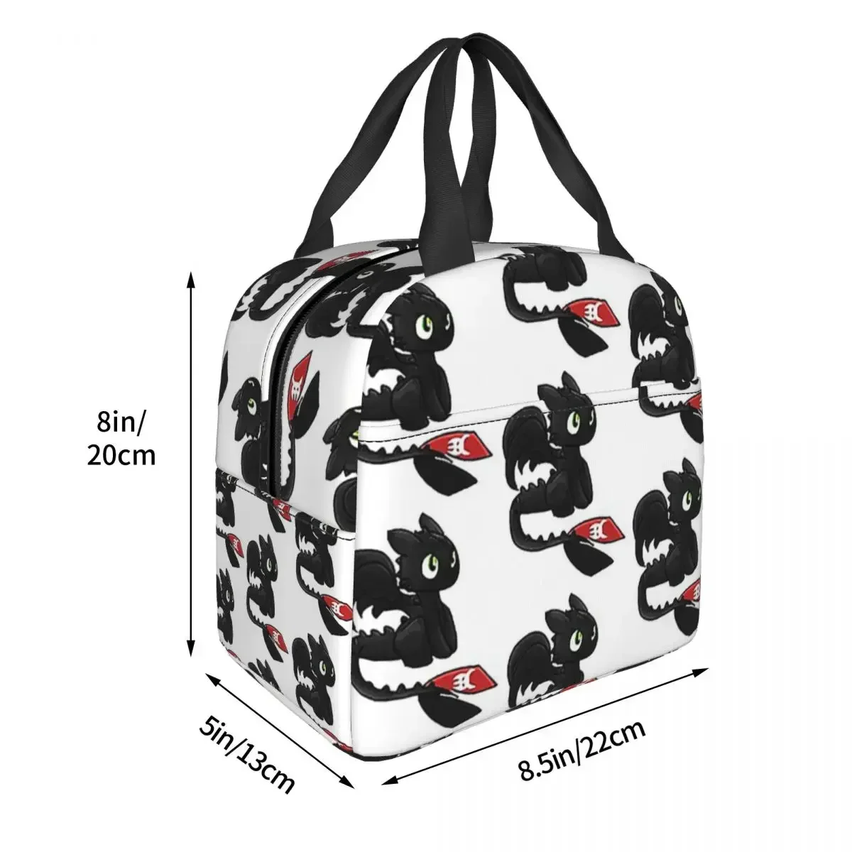 Toothless How To Train Your Dragon Insulated Lunch Bags Picnic Bags Thermal Cooler Lunch Box Lunch Tote for Woman Work Kids