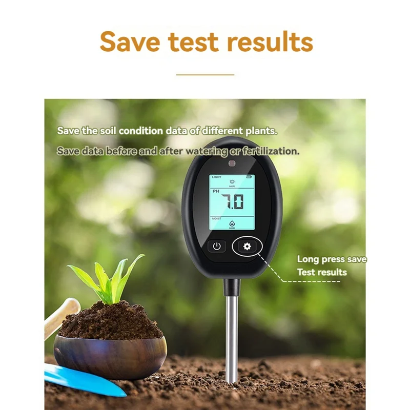 

Classy-5 In 1 Soil Meter MOIST/NUTR/PH/LIGHT/Temperature Meter Digital Monitor For House Plants Garden Lawn Farm