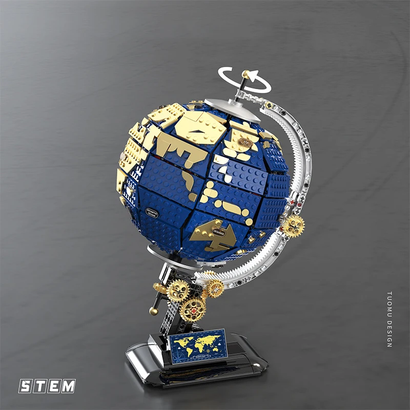 

building blocks terrestrial globe model Rotatable ABS plastic Assembling toys STEM gift for students boys and girls