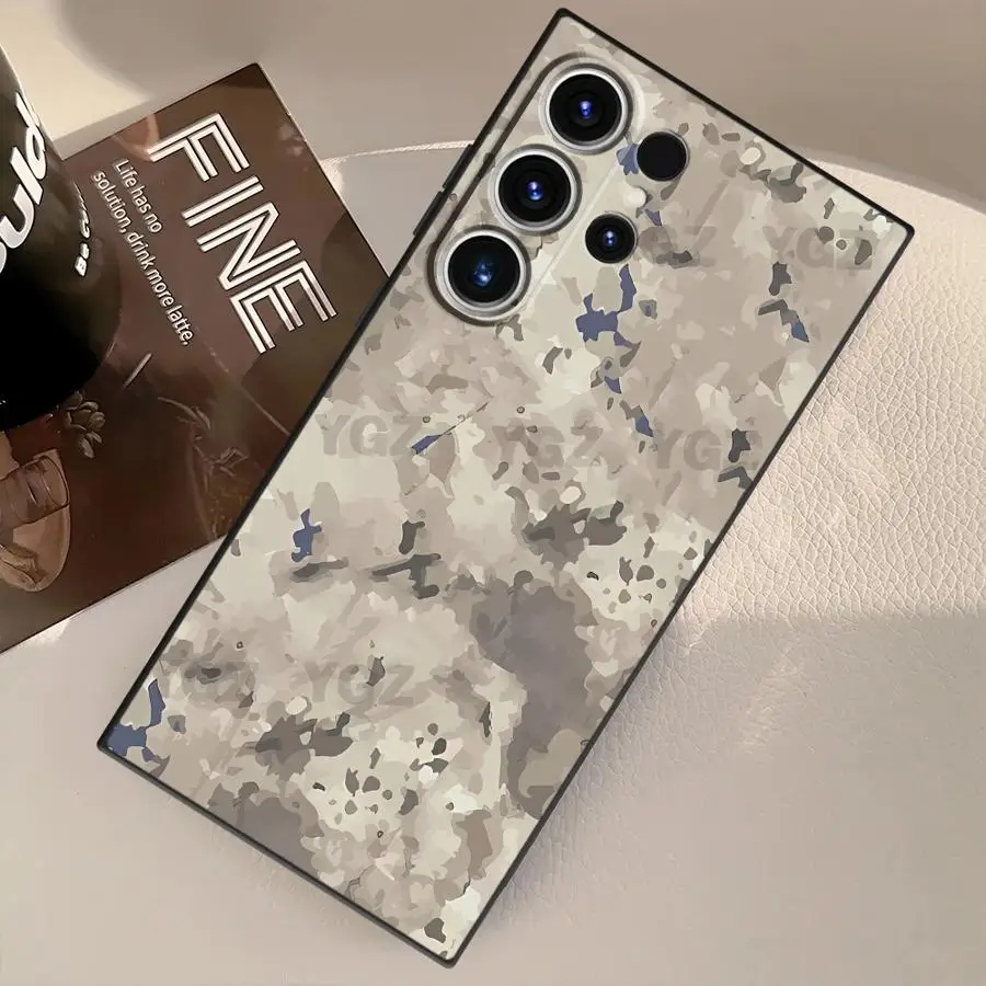 Camouflage Pattern Case for Samsung Galaxy S23 FE S21 S9 S24+ S22 S20 S25 Ultra S25+ S24 Plus Soft Back Phone Cover