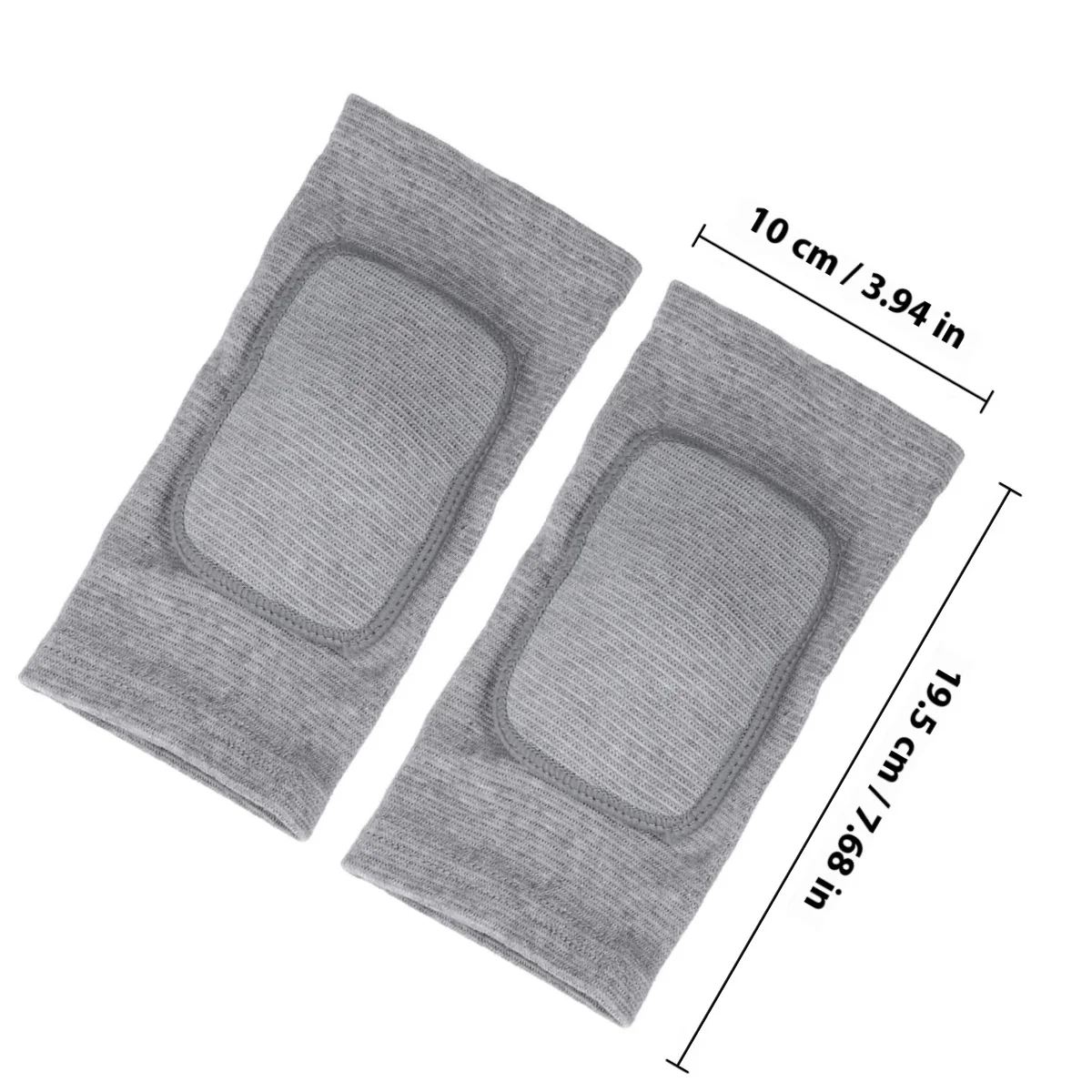 زوج من واقي الركبة الرمادي، إسفنجة سميكة مرنة غير قابلة للسقوط، دعامة دعم قابلة للتنفس، أكمام رياضية
