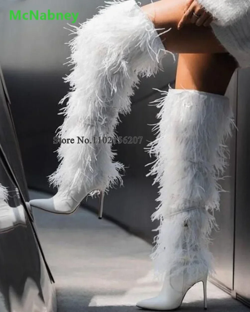 Haar Dünne High Heel Kniehohe Stiefel Für Weibliche Frauen Sexy Alle-spiel Runway Elegante Handgemachte Spitz Mode solide Stiefel