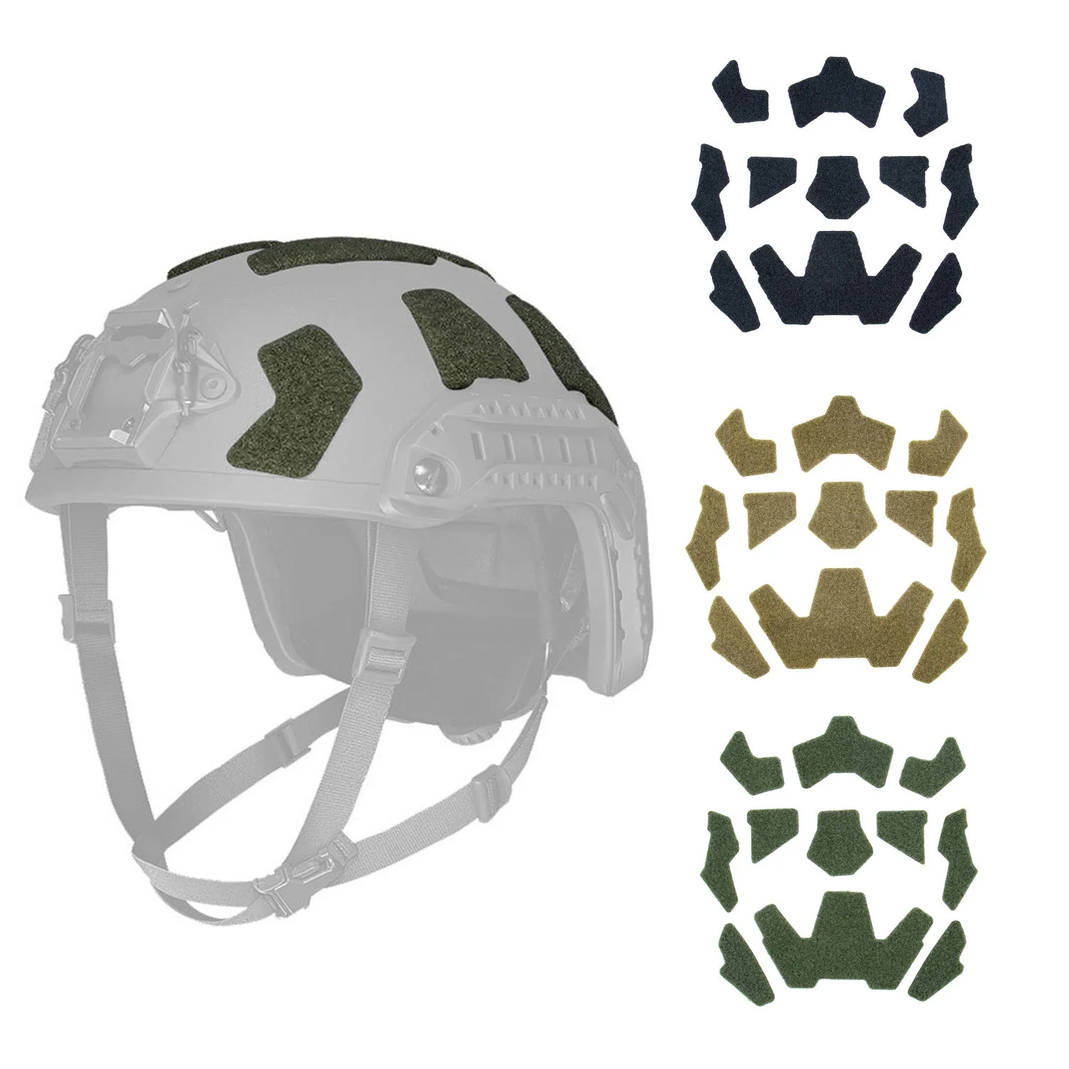 Tactical Patches Fast Helmet Hook and Loop Fastener Set for Super High Cut FAST Helmet Magic Sticker Helmet Patches
