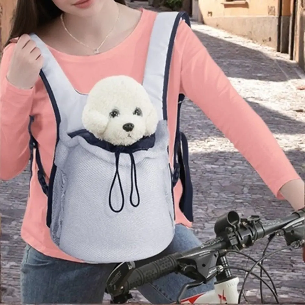 Breathable Pet Chest Shoulder Bag Double Shoulder Adjustable Pet Travel Bag Foldable Puppy Transport Backpack Travel