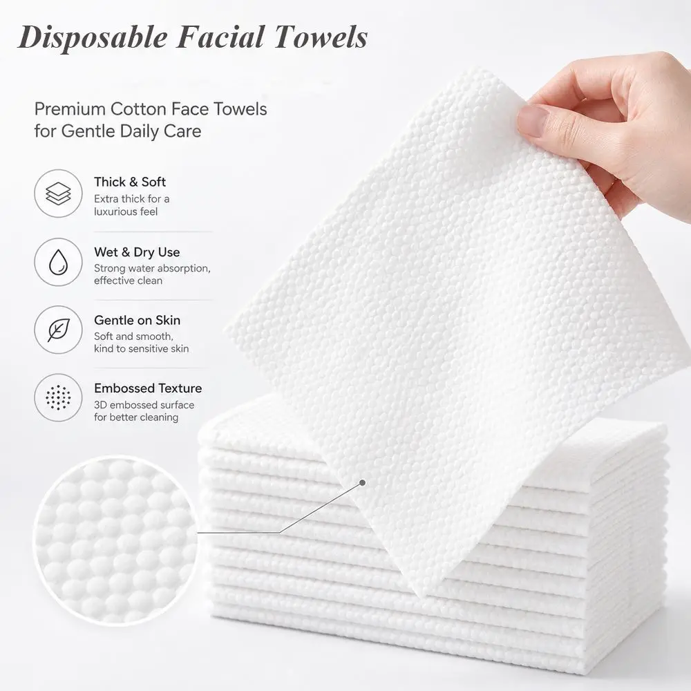 New Plant Fiber Disposable Facial Towels Wall Mounted Soft Texture Facial Cleansing Towels Thickened Face Wipes Household