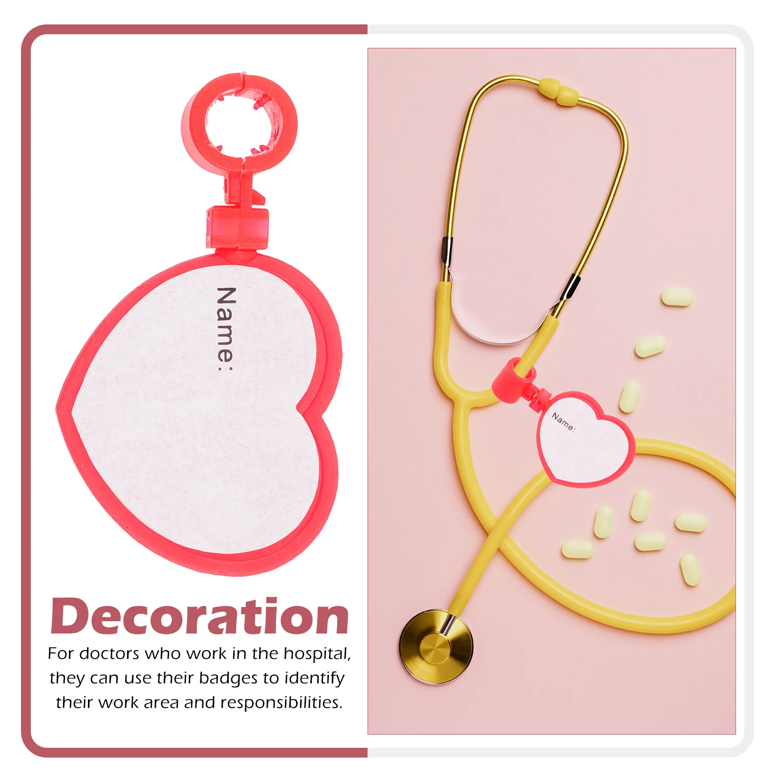 

8pcs Stethoscope Name Tags Durable Id Badge Holder For Doctors Nurses Personalized Clip Replacement Accessory Tool Organizer