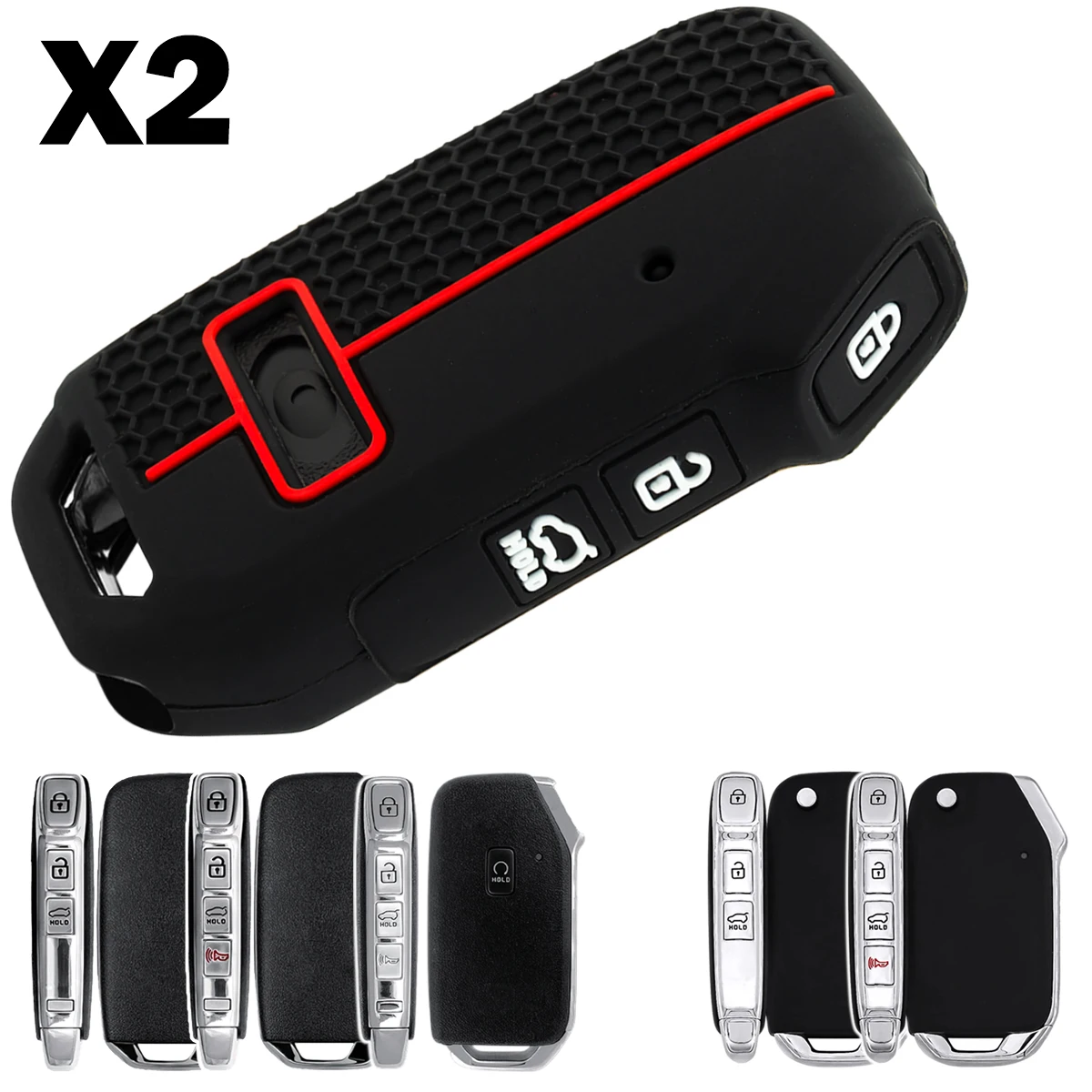 2X Silicone Car Key… - image